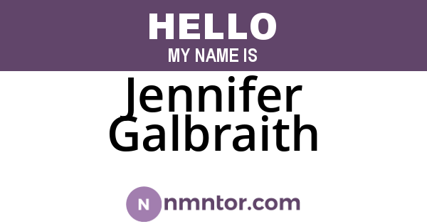 Jennifer Galbraith