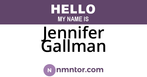 Jennifer Gallman