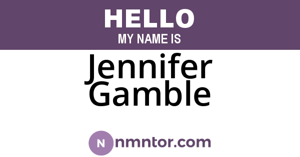 Jennifer Gamble