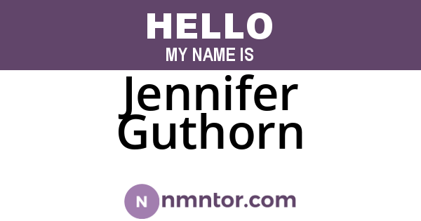 Jennifer Guthorn