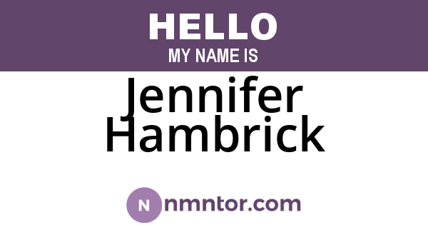 Jennifer Hambrick