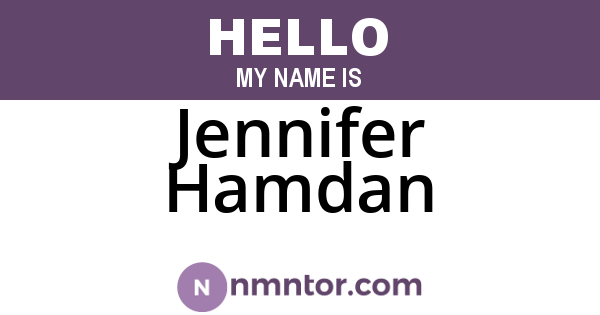 Jennifer Hamdan
