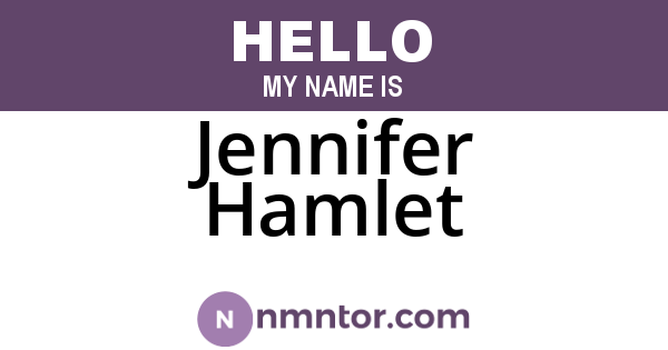 Jennifer Hamlet