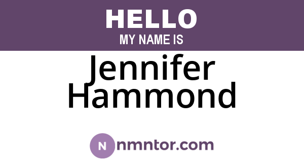 Jennifer Hammond