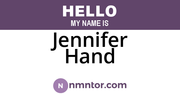 Jennifer Hand