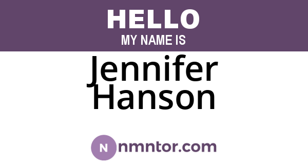 Jennifer Hanson