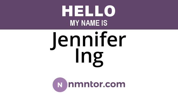 Jennifer Ing