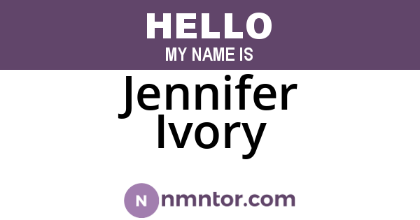 Jennifer Ivory