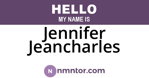 Jennifer Jeancharles