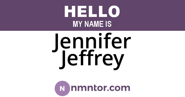 Jennifer Jeffrey