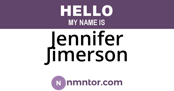 Jennifer Jimerson