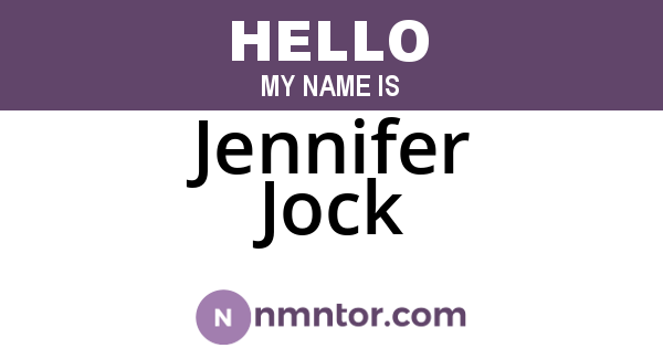 Jennifer Jock