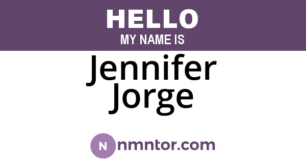 Jennifer Jorge