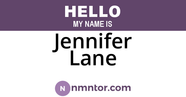 Jennifer Lane