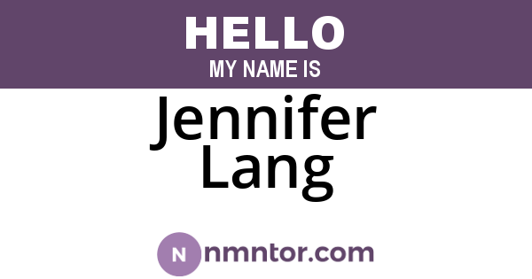 Jennifer Lang