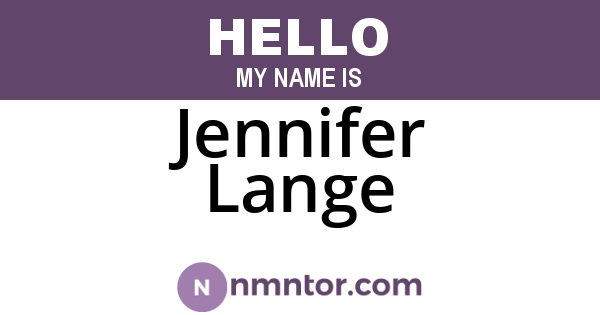 Jennifer Lange