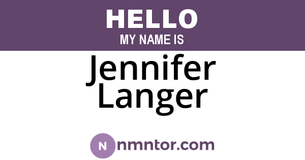 Jennifer Langer