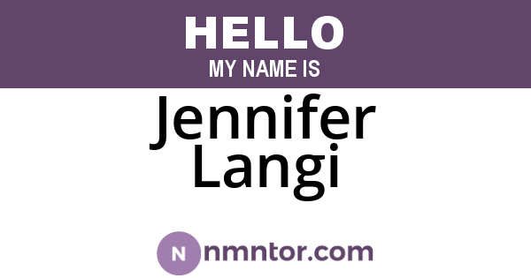 Jennifer Langi