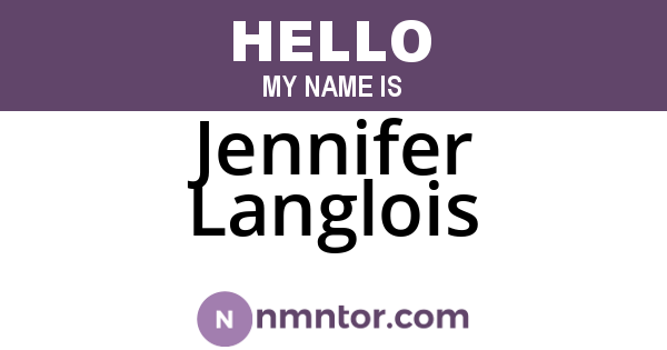 Jennifer Langlois