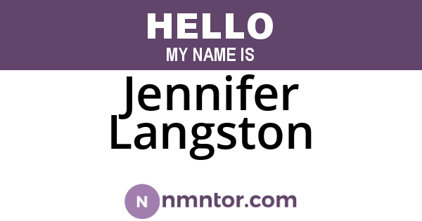 Jennifer Langston