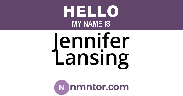 Jennifer Lansing