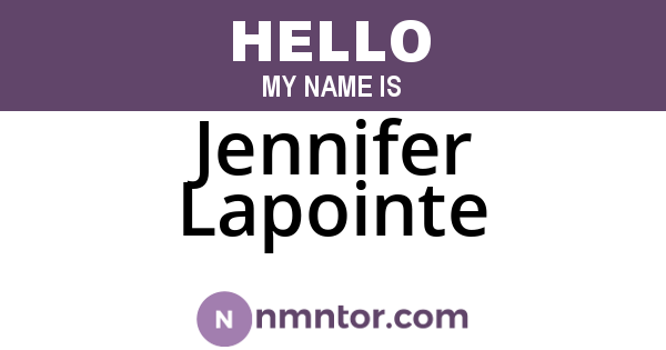 Jennifer Lapointe