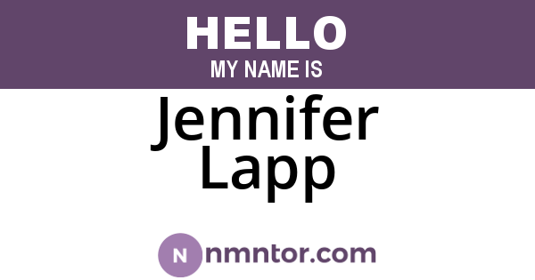 Jennifer Lapp