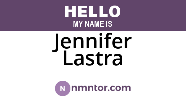 Jennifer Lastra