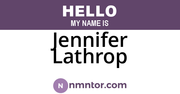 Jennifer Lathrop