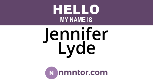 Jennifer Lyde