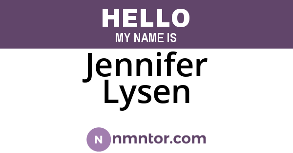 Jennifer Lysen