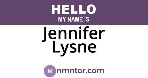 Jennifer Lysne