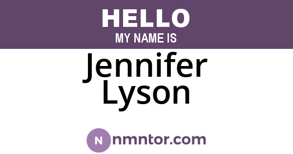 Jennifer Lyson