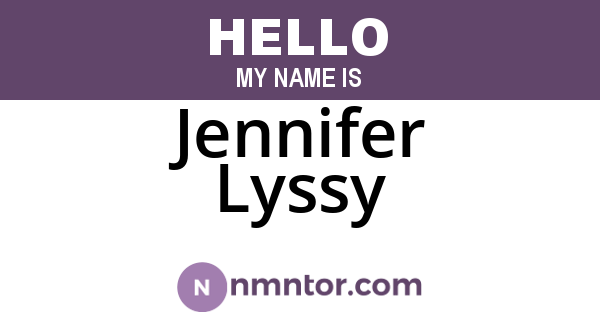 Jennifer Lyssy