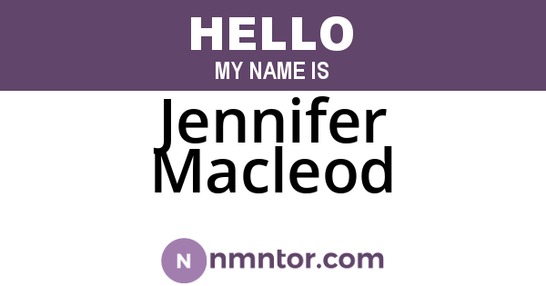 Jennifer Macleod