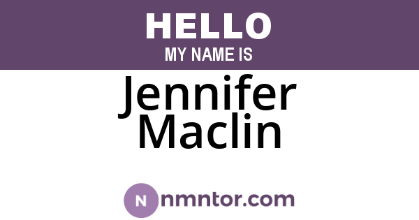 Jennifer Maclin