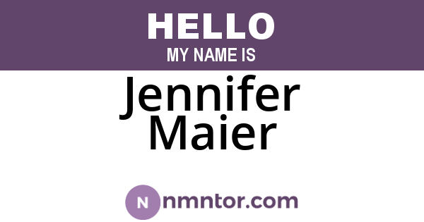 Jennifer Maier