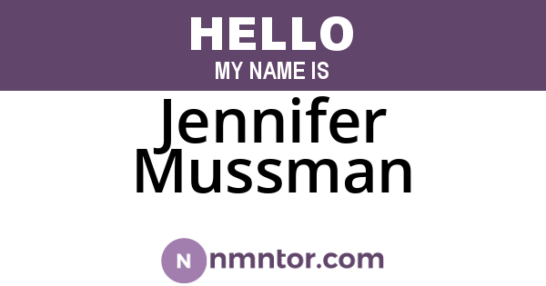 Jennifer Mussman