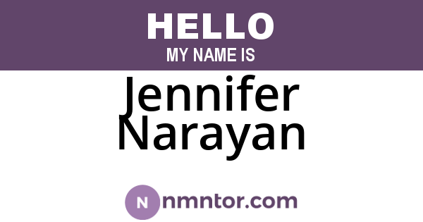Jennifer Narayan