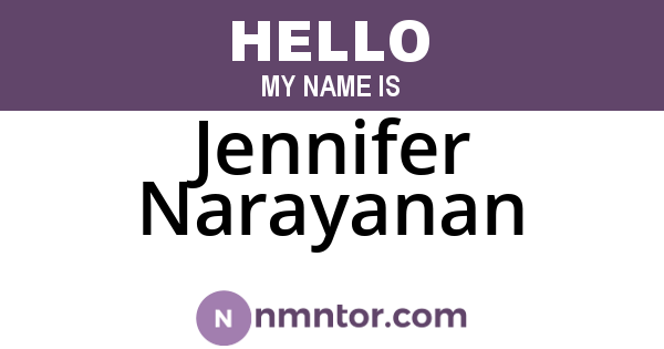 Jennifer Narayanan
