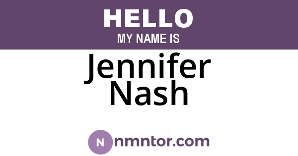 Jennifer Nash