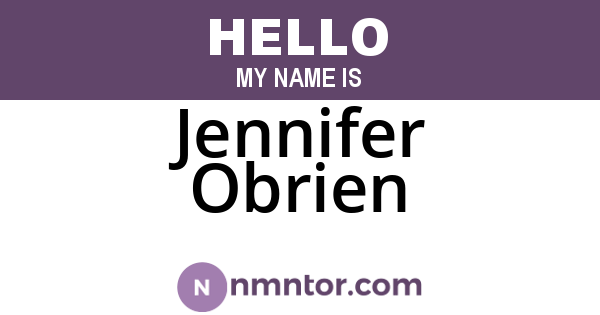 Jennifer Obrien