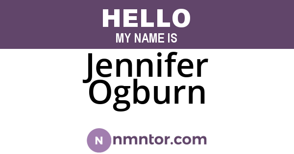 Jennifer Ogburn