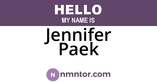 Jennifer Paek