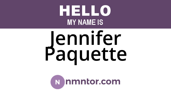 Jennifer Paquette