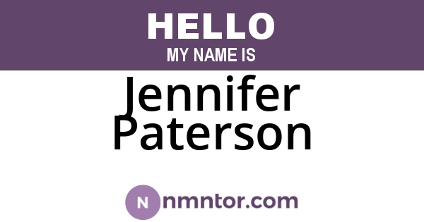 Jennifer Paterson