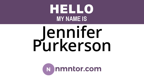 Jennifer Purkerson