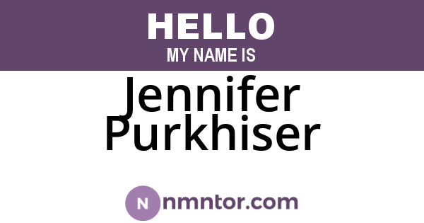 Jennifer Purkhiser