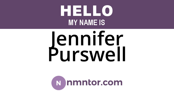 Jennifer Purswell