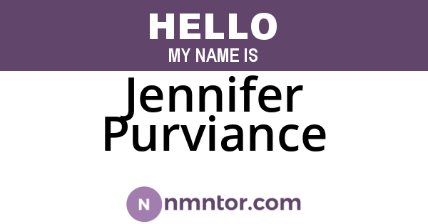 Jennifer Purviance